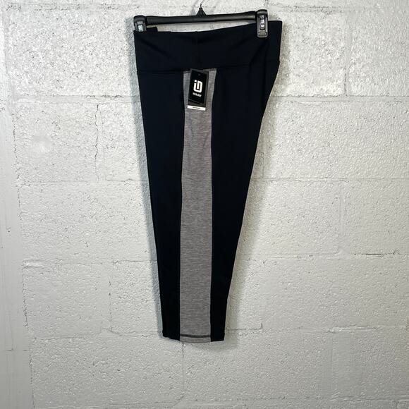ID Ideology Women's Colorblocked Cropped Leggings black/grey, L - Picture 1 of 8